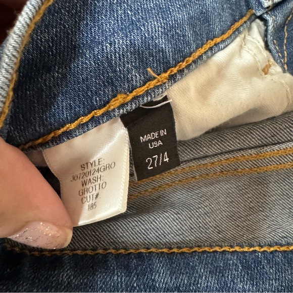 verionica beard debbie 10” skinny jeans button fly size 27/4 blue side stripe - Picture 5 of 5